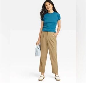 A New Day Women’s Tapered Leg High Rise Stretch Linen Chino Pants sz: 18